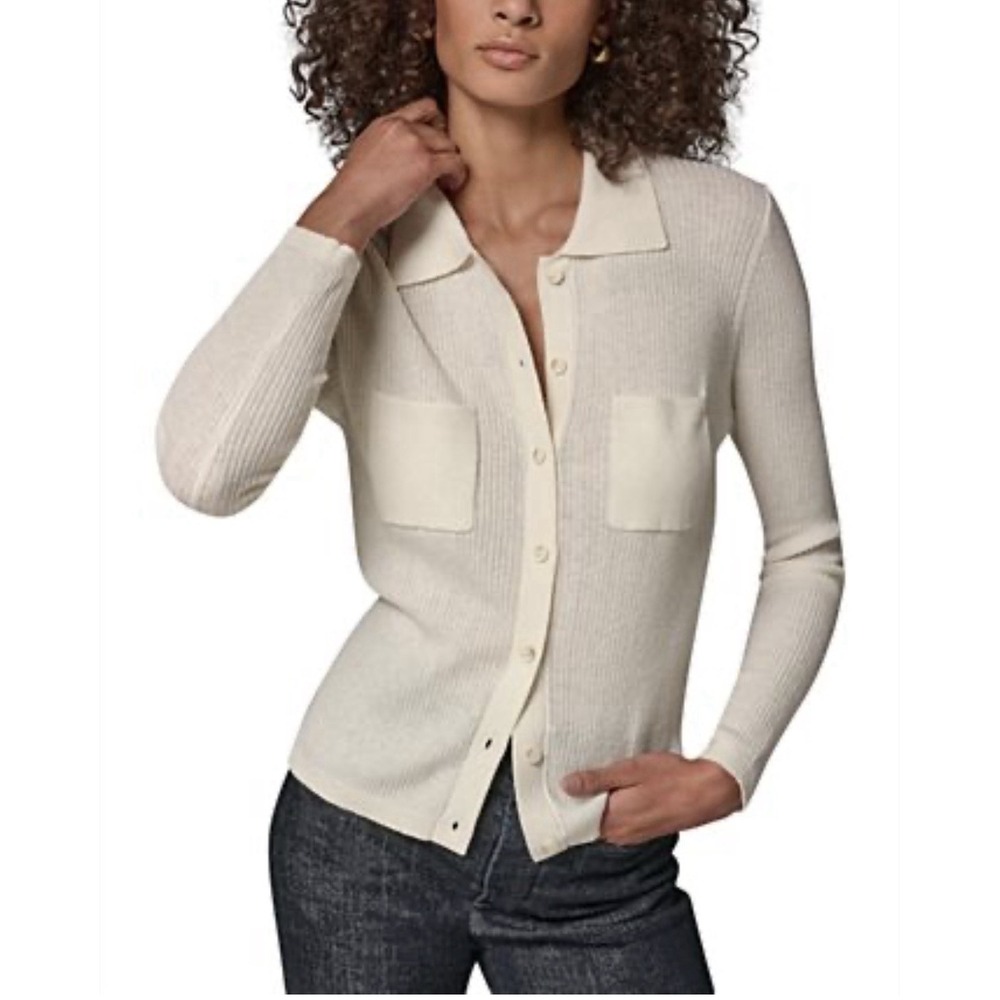 C By Bloomingdales Cashmere Cardigan Top Sweater M Cream Women Luxury Old Money